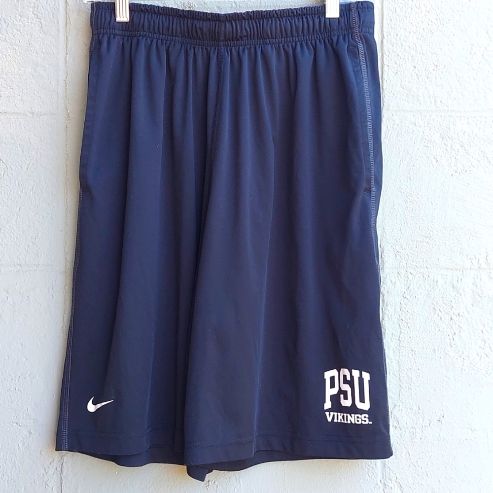 Nike Dri-Fit Black Athletic Basket Ball Shorts, Portland State U, Vikings, L